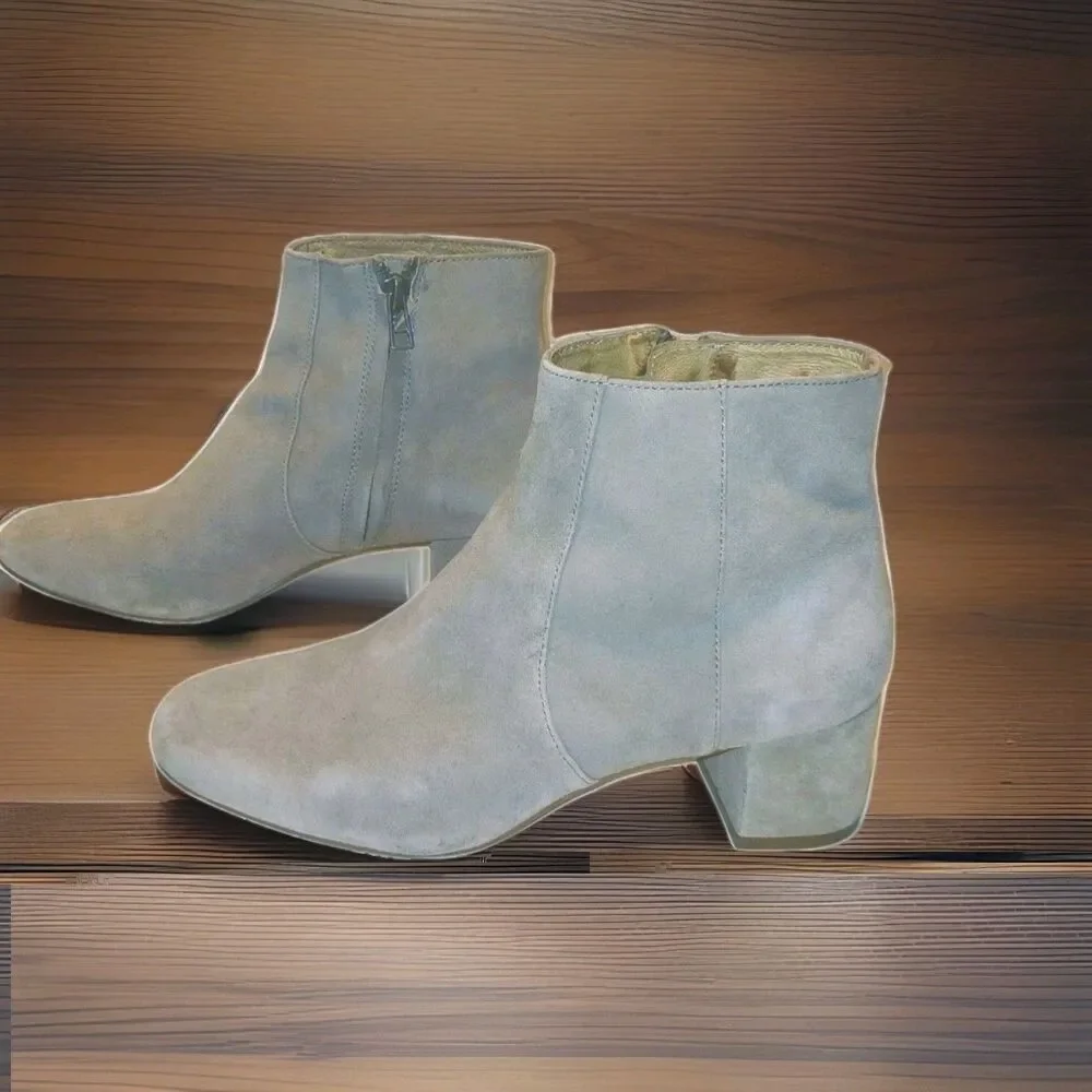 Madewell Womens Taupe Suede Ankle Boots Block Heel Minimalist 6 Chelsea